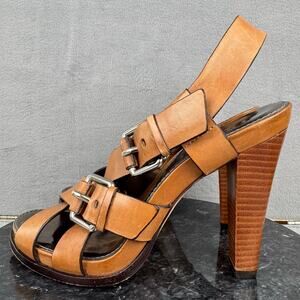 Theory Kendra Leather Platform Sandals W/ Buckle-Straps Women’s Size 39/ 9 US